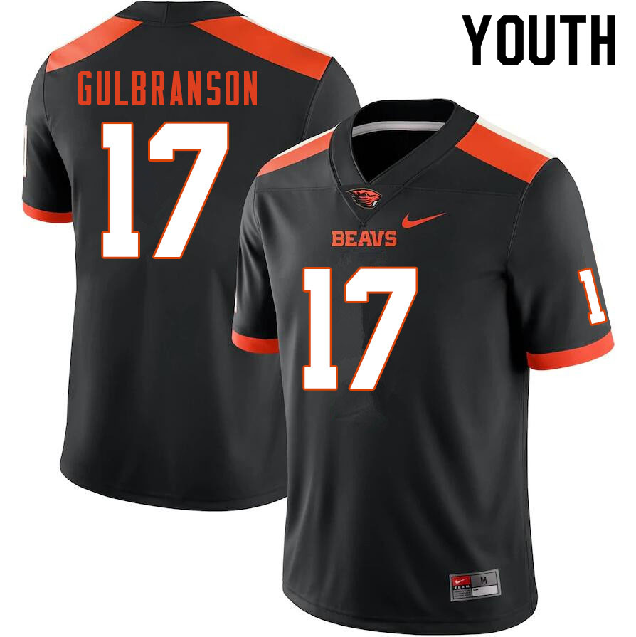 Youth #17 Ben Gulbranson Oregon State Beavers College Football Jerseys Sale-Black